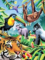 Kleuren op nummer  - De dieren van de jungle 22.23x29.85cm