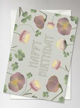 ViSSEVASSE Happy Birthday Flower Bouquet - Greeting Card - XS