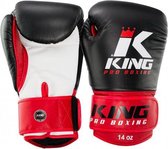 King Pro Boxing Bokshandschoenen Zwart Rood KPB/BG 1 Leder 12 OZ