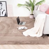 Zacht Hoogpolig vloerkleed - Comfy Taupe 200x290cm