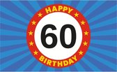 Happy Birthday 60 jaar vlag verjaardag150 x 90 cm - 60 jaar versiering feestartikelen