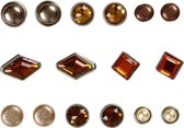 Deco brads. bruin. afm 8-18 mm. 16 stuk/ 1 doos