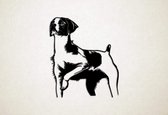 Wanddecoratie - Hond - Epagneul Breton - Bretoense Spaniel 3 - L - 88x75cm - Zwart - muurdecoratie - Line Art