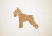 Wanddecoratie - Hond - Schnauzer 2 - S - 45x53cm - Eiken - muurdecoratie - Line Art