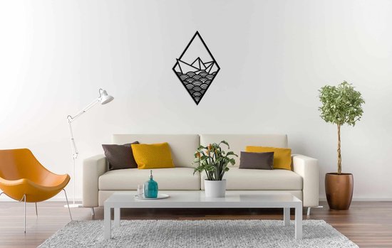 Décoration murale murale - Panneau Dreams of the sea wall - L - 109x68cm - Zwart - décoration murale - Line Art