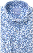 Tresanti Heren Overhemd Blauw Aquarel Stippen Cutaway Tailored Fit - 42