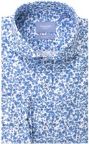 Tresanti Heren Overhemd Blauw Aquarel Stippen Cutaway Tailored Fit - 37