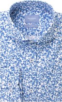 Tresanti Heren Overhemd Blauw Aquarel Stippen Cutaway Tailored Fit - 40
