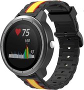 Siliconen Smartwatch bandje - Geschikt voor  Garmin Vivoactive 3 Special Edition band - zwart/geel - Horlogeband / Polsband / Armband