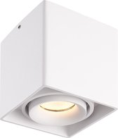 Dimbare LED opbouw plafondspot Esto Wit incl. GU10 spot 5W 2700K IP20 kantelbaar