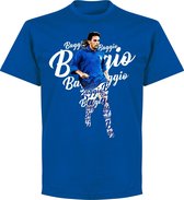 Roberto Baggio Italië Script T-Shirt - Blauw - 3XL