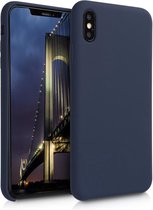 kwmobile telefoonhoesje voor Apple iPhone XS Max - Hoesje met siliconen coating - Smartphone case in mat donkerblauw