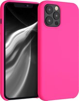 kwmobile telefoonhoesje geschikt voor Apple iPhone 12 Pro Max - Hoesje met siliconen coating - Smartphone case in neon roze
