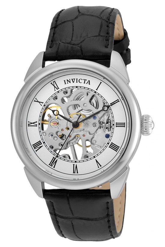 Mechanisch horloge voor heren Skeleton horloges Heren automatische luxe roestvrijstalen band - METAAL ZILVER WIT