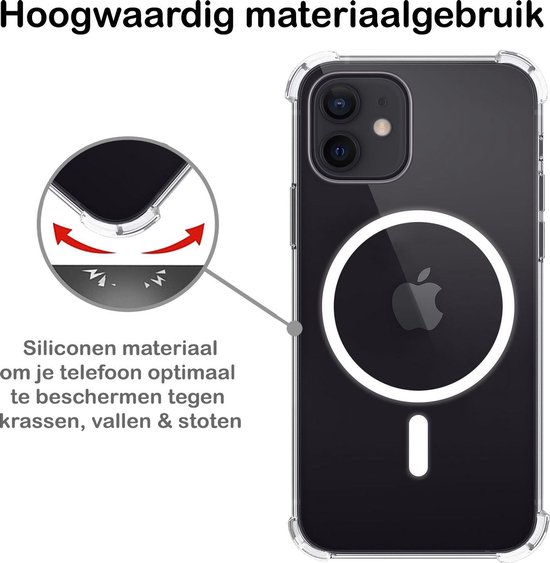 Hoes Voor iPhone 12 Hoesje Geschikt Magsafe Shockproof Siliconen Case -... bol.com