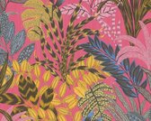 BLADEREN BEHANG | Botanisch - bruin geel roze - A.S. Création Metropolitan Stories 2