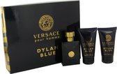 Versace Pour Homme Dylan Blue by Versace   - Gift Set - 50 ml Eau De Toilette Spray + 50 ml After Shave Balm + 50 ml Shower Gel