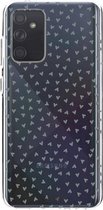 Casetastic Samsung Galaxy A72 (2021) 5G / Galaxy A72 (2021) 4G Hoesje - Softcover Hoesje met Design - Green Hearts Transparant Print