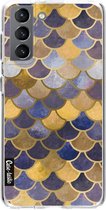 Casetastic Samsung Galaxy S21 4G/5G Hoesje - Softcover Hoesje met Design - Sapphire Scales Print