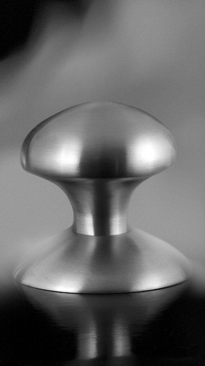 Deurknop - RVS geborsteld - RVS - GPF - Buitendeur - GPF9859.09 Paddenstoel knop S5 52mm veiligheidsschilden vast inclusief wisselstift RVS geborsteld