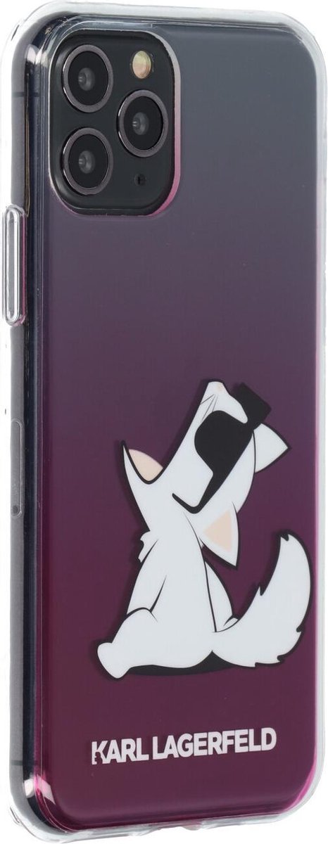 Karl Lagerfeld iPhone 11 Pro Back Cover TPU Kunstleer Hoesje - Bescherm je Telefoon - Roze