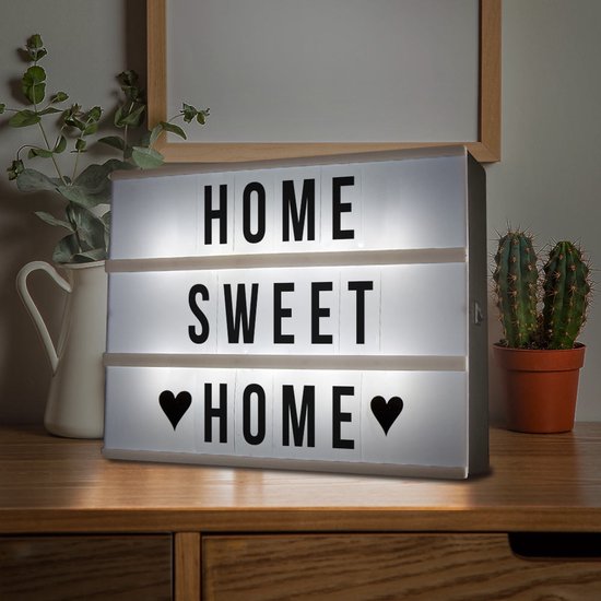 Cinema LightBox A4 LED - Letterbord met Licht - Inclusief 84 Letters - Zwart