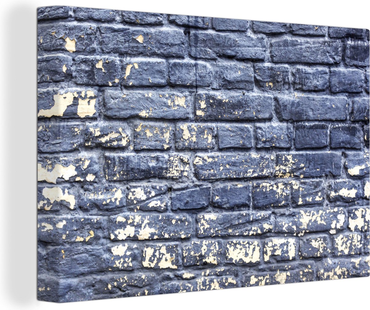 Canvas schilderij 150x100 cm - Wanddecoratie Verf - Stenen - Muur - Muurdecoratie woonkame
