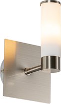 QAZQA bath - Moderne Wandlamp voor binnen voor badkamer - 1 lichts - D 11.5 cm - Staal -