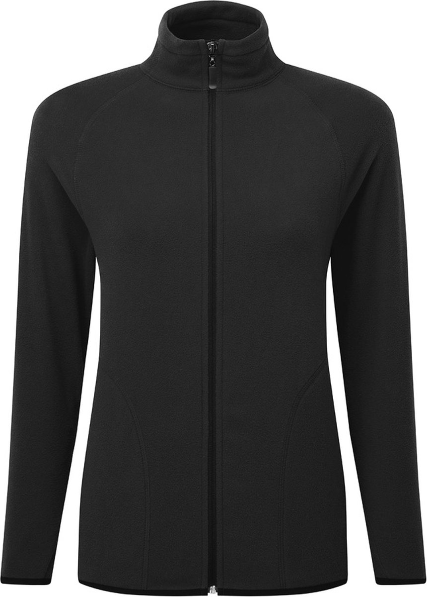micro-fleece dames model met rits en opstaande kraag model Signature Tagless merk SG Zwart