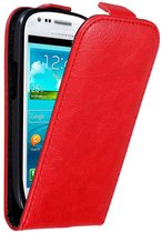 Cadorabo Hoesje geschikt voor Samsung Galaxy S3 MINI in APPEL ROOD - Beschermhoes in flip design Case Cover met magnetische sluiting