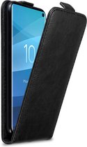 Cadorabo Hoesje geschikt voor Samsung Galaxy S10 4G in ZWARTE NACHT - Beschermhoes in flip design Case Cover met magnetische sluiting