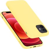 Cadorabo Hoesje geschikt voor Apple iPhone 12 MINI in LIQUID GEEL - Beschermhoes gemaakt van flexibel TPU silicone Case Cover