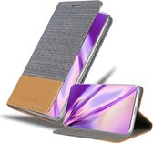 Cadorabo Hoesje voor Samsung Galaxy NOTE 20 ULTRA in LICHTGRIJS BRUIN - Beschermhoes met magnetische sluiting, standfunctie en kaartvakje Book Case Cover Etui