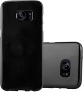 Cadorabo Hoesje geschikt voor Samsung Galaxy S7 EDGE in JELLY ZWART - Beschermhoes gemaakt van flexibel TPU silicone Case Cover