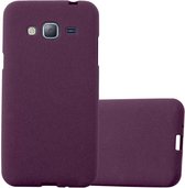 Cadorabo Hoesje geschikt voor Samsung Galaxy J3 2016 in FROST BORDEAUX PAARS - Beschermhoes gemaakt van flexibel TPU silicone Case Cover