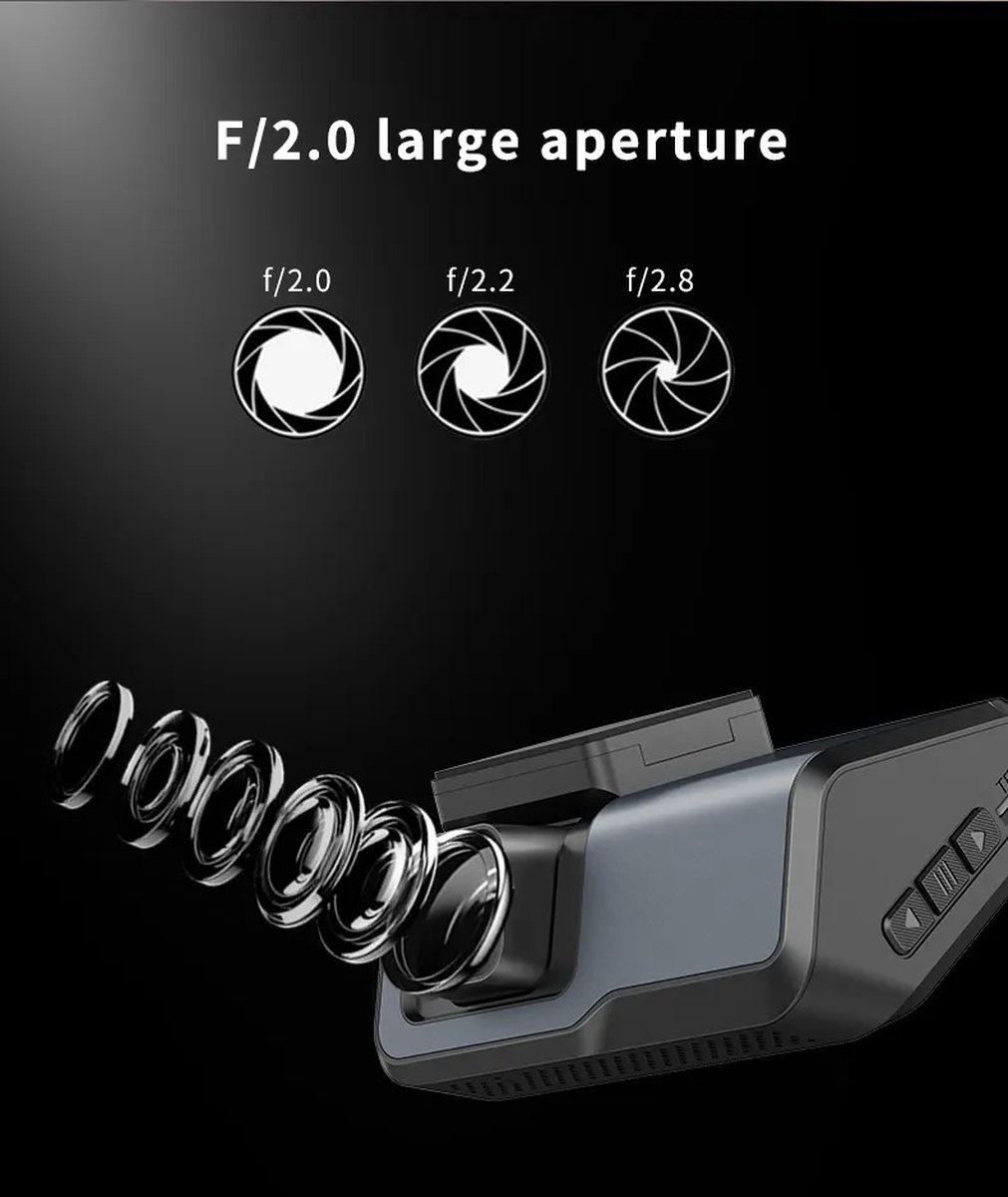 TechU™ Dashcam Camera – M45 Zwart – Dashboardcamera met Achteruitrijcamera – 3 inch Beeldscherm Full HD 1080P – 140° Wijdhoeklens – G-sensor – Loop recording – Bewegingssensor – Parkeermodus – Voor Auto – foto 7