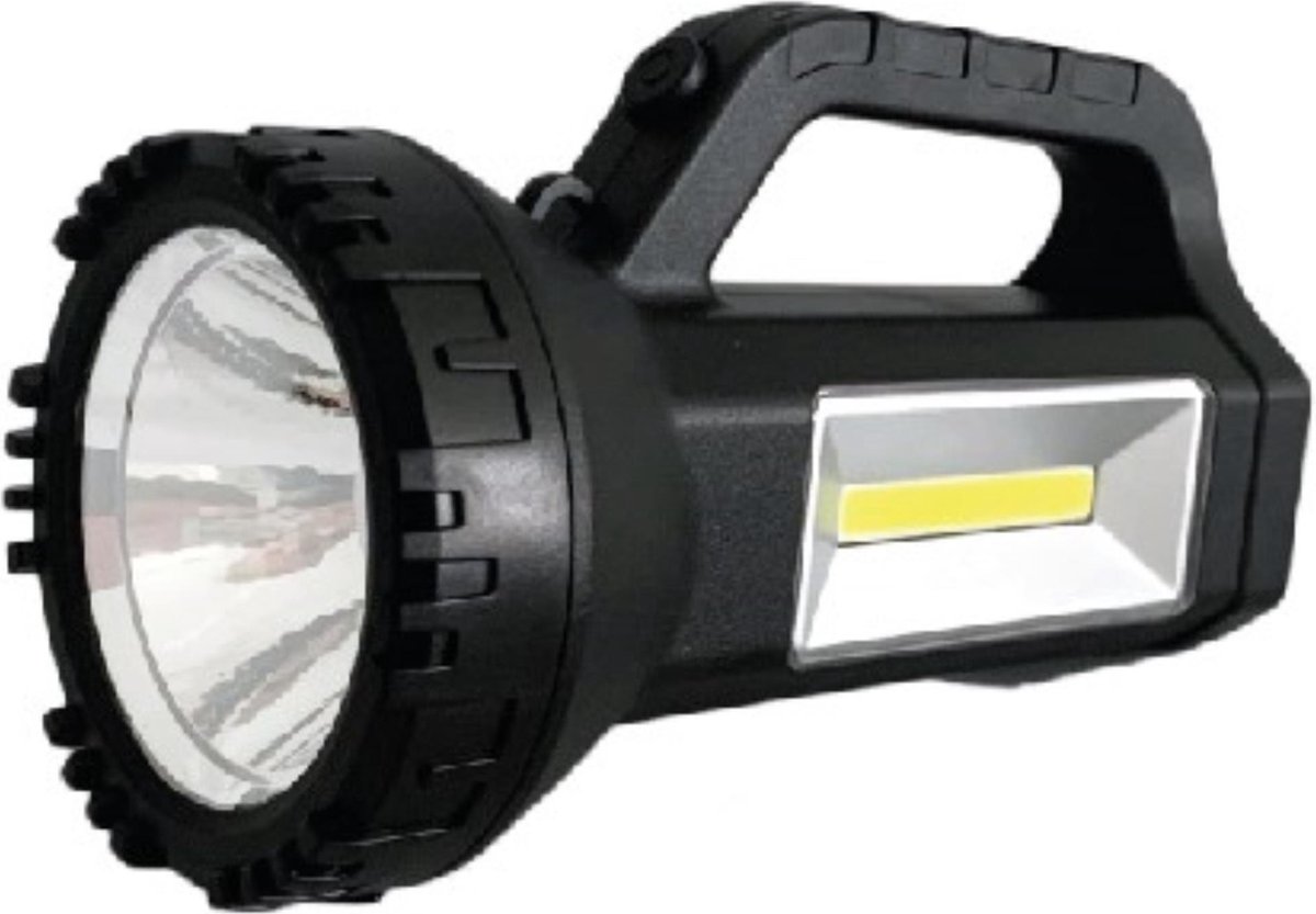 Hofftech LED Zaklamp COB - 1 Watt - met Handvat - Zwart
