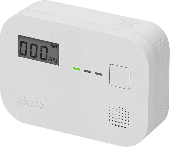 Alecto COA3910 Koolmonoxidemelder met display - 10 jaar sensor - Voldoet aan Europese norm EN50291 - Wit