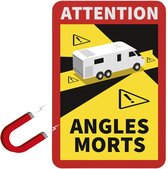 Autocollant magnétique Pro Plus - Autocollant de marquage d'angle mort - Camper - "Attention Angles Morts!"