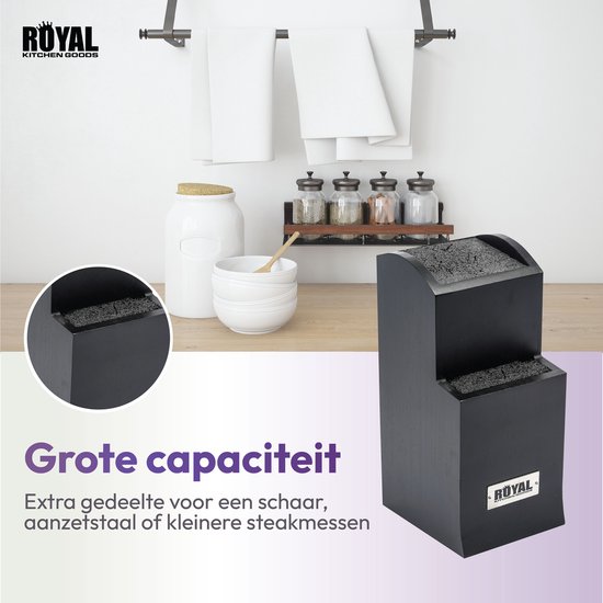 ROYAL KITCHEN GOODS® - Messenblok Houder - Messenhouder zonder Messen - Keukengerei - Organizer - Anti-slip