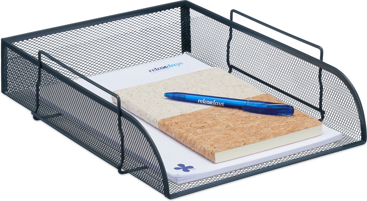 Relaxdays brievenbak, 3 vakken, H x B D 15 18,5 10 cm, metaal & bamboe