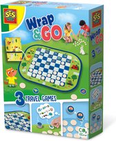 SES Creative Wrap&Go jeux de voyage - Jeu de dames - Memo - Je pars en voyage