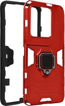 Geschikt voor Oppo Reno 8 Pro 5G Hybride Schokbestendige hoes met ringsteun – Rood