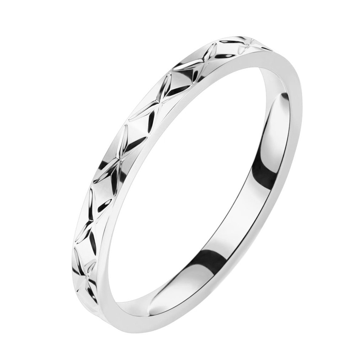 Twine - Dames Ring - Ring Zilver - Zilveren Ringen - Ring Dames - Ring Zilver Dames - Zilveren Ring - Motief