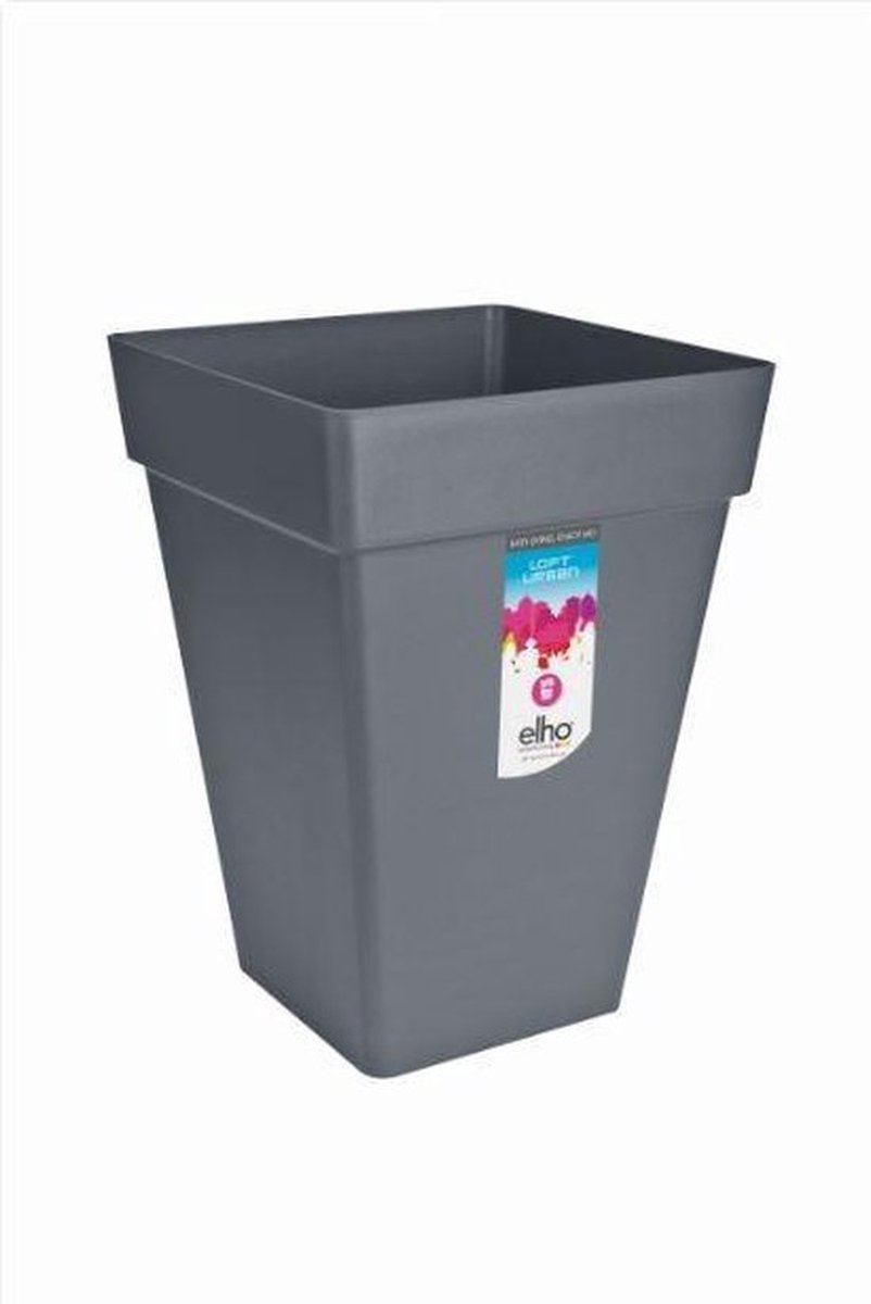 Elho Loft Urban Vierkant Hoog 30 - Grote Plantenbak voor Buiten - Bloempot voor Buiten - Ø 29.3 x H 41.3 cm - Antraciet