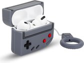 Cadorabo Hoesje voor Apple AirPod PRO 2 - Design Retro Game Grey - Draagbaar Silicone hoofdtelefoon beschermend geval 3D geval sleutelhanger