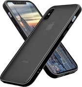 Cadorabo Hoesje voor Apple iPhone X / XS in MATT ZWART - Hybride beschermhoes met TPU siliconen Case Cover binnenkant en matte plastic achterkant
