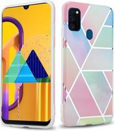 Cadorabo Hoesje geschikt voor Huawei P20 LITE 2018 / NOVA 3E in Regenboog Marmer No. 11 - Beschermhoes gemaakt van TPU siliconen Case Cover met mozaïek motief