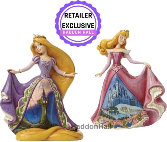 Jim Shore Disney Traditions Castle Dress Aurora and Rapunzel