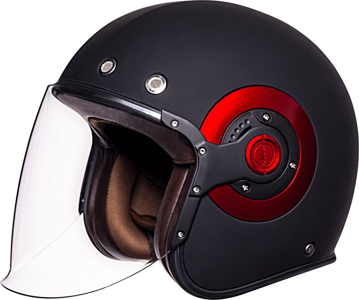 Casque Jet Vintage SMK El Dorado Seven Noir Mat - Gris Taille L